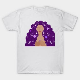 A purple woman in my Universe T-Shirt